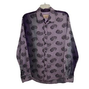 Vintage Italia C.1958 Button Shirt Mens XL Colorful Ambre Cotton Lightweight